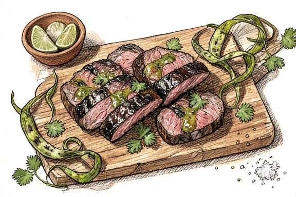 Hava Fritözünde Nopalesli Carne Asada