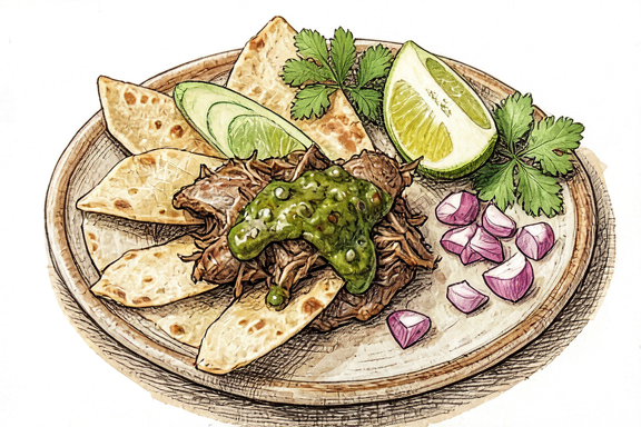 Hava Fritözünde Salsa Verde ile Domuz Karnitası