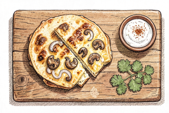 Hava Fritözünde Mantarlı Quesadilla