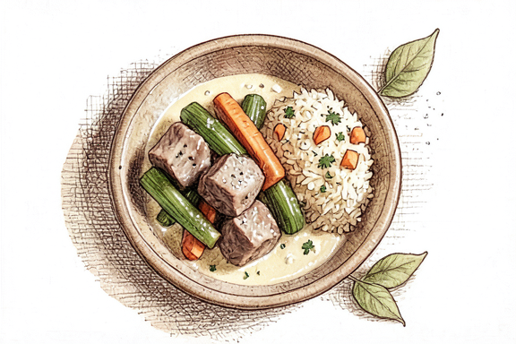 Blanquette de Veau Pilavlı