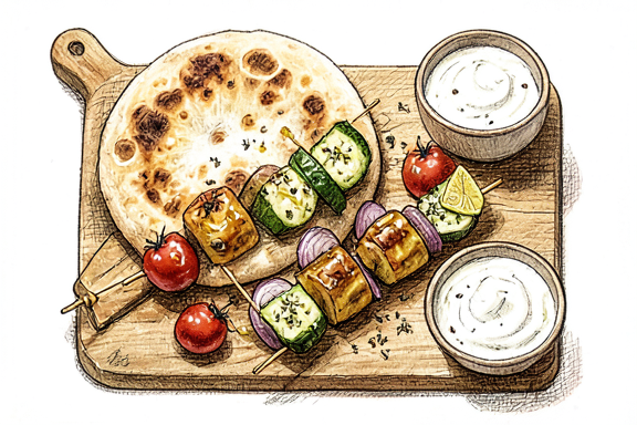 Kıbrıs Hellimli ve Sebzeli Şiş Kebap