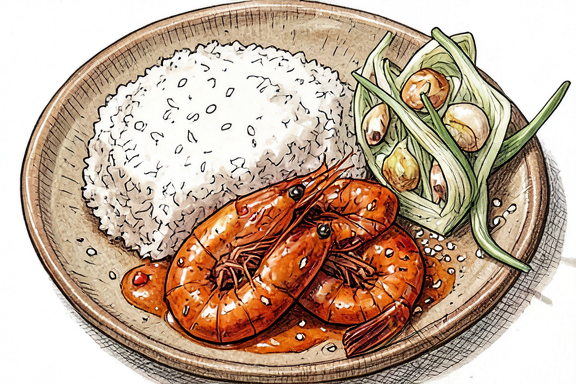 Ebi Chili ile Sote Lahana ve Pilav