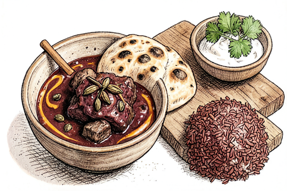 Kuzu Rogan Josh ve Naan