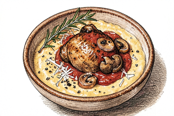 Polenta ile Tavuk Cacciatora