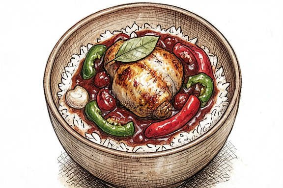 Poulet Basquaise Pilavlı