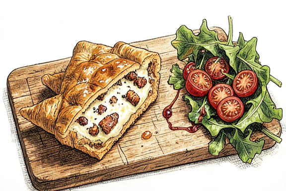 Quiche Lorraine ile Karışık Yeşil Salata