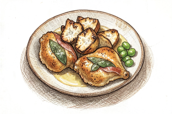 Saltimbocca alla Romana ve Fırın Patates