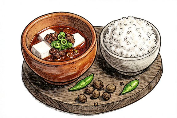Sichuan Usulü Mapo Tofu ve Kıymalı Buharda Pişmiş Pilav