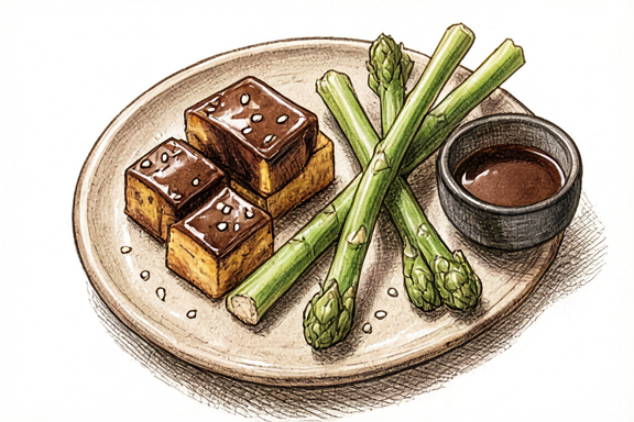 Tofu Teriyaki ile Havada Kızartılmış Brokoli