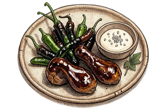 Tori Miso Yaki ve Shishito Biberleri